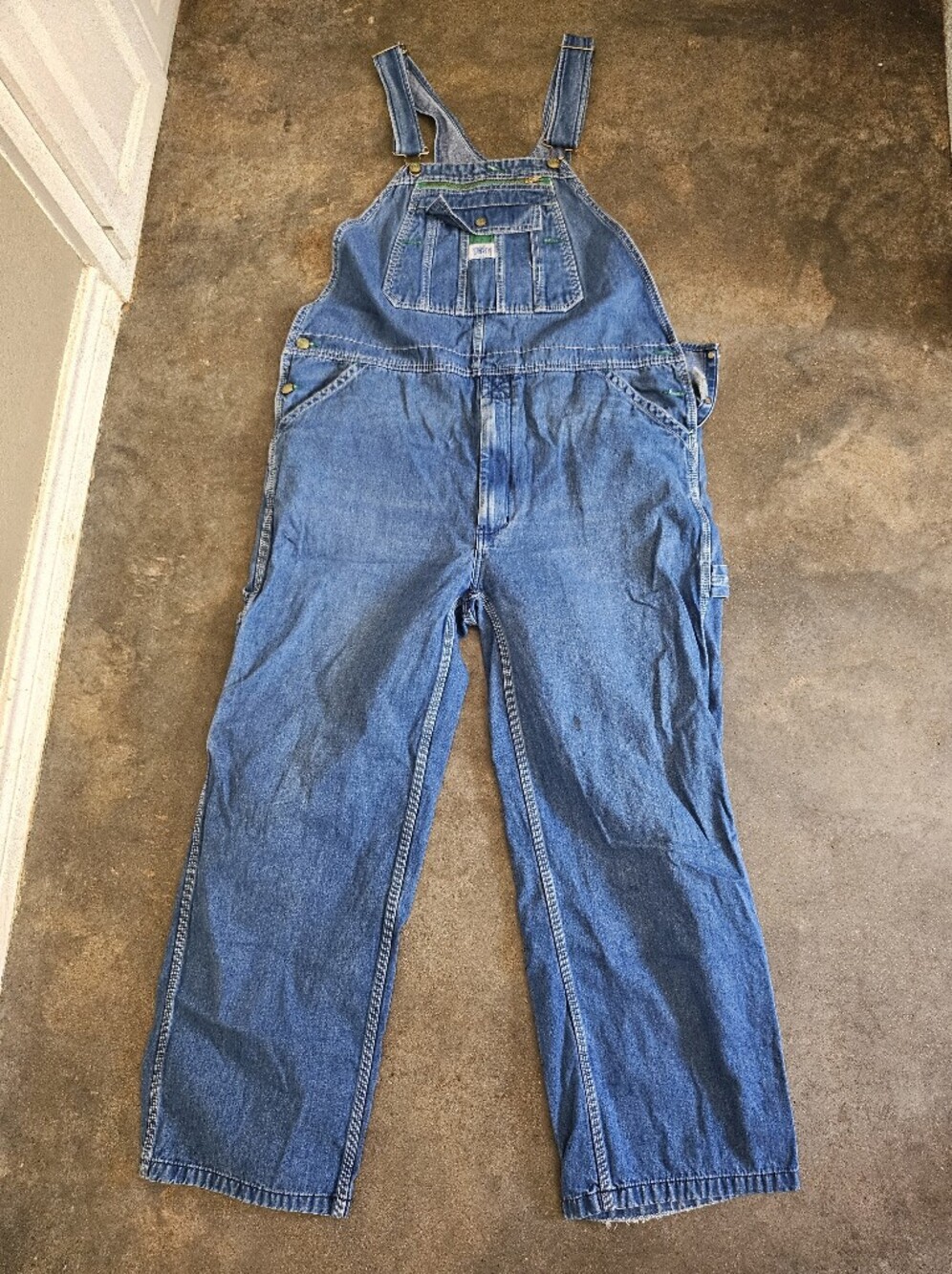 Vintage Liberty Overalls Women's Unisex Blue Denim Overalls 40 X 30 Stains